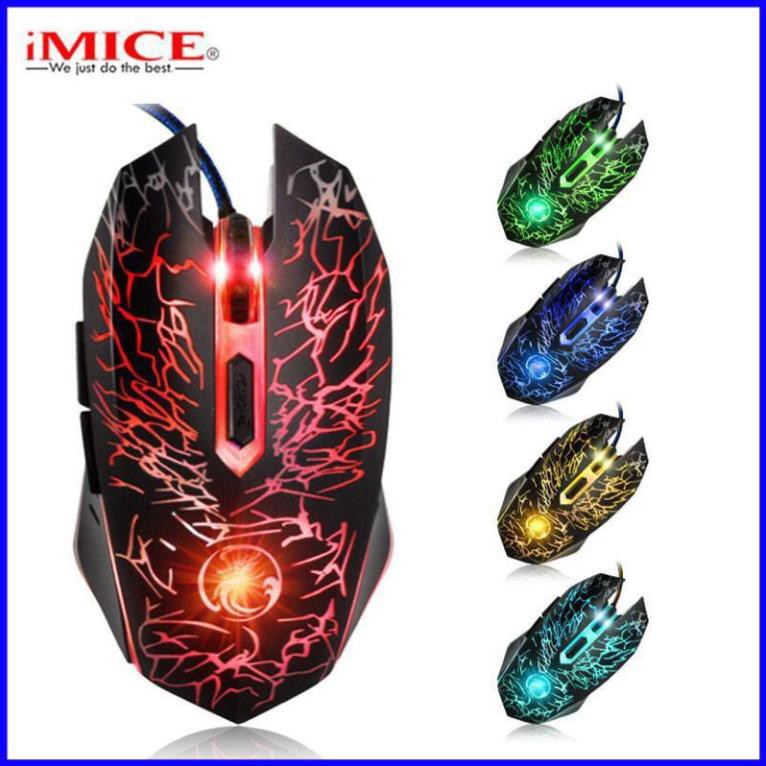 [FREE SHIP] Chuột máy vi tính iMICE X5 Gaming (Dây dù – Led 7 màu) - Màu ngẫu nhiên II Bao test 7 ngày - hàng tốt giá rẻ