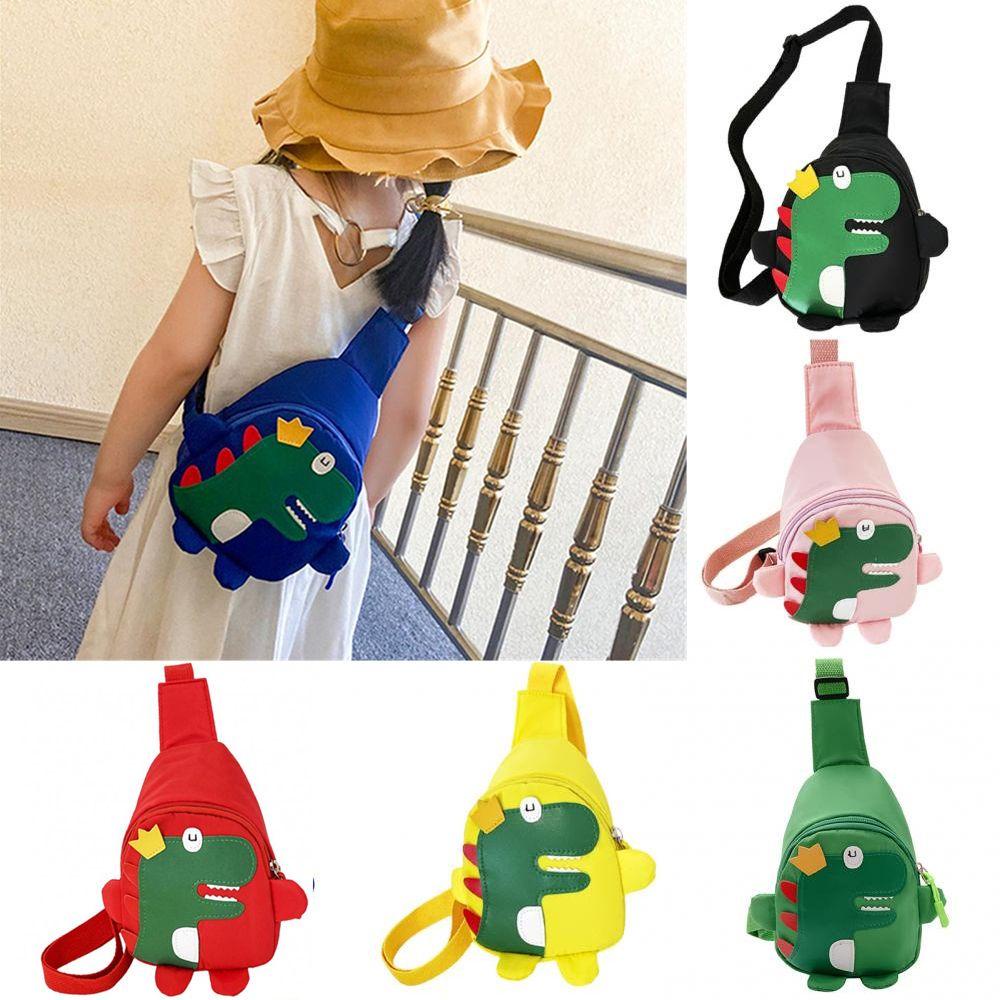 Túi Đeo Chéo Ngực Bằng Vải Oxford Hình Khủng Long Dành Cho Bé Trai Bé Gái