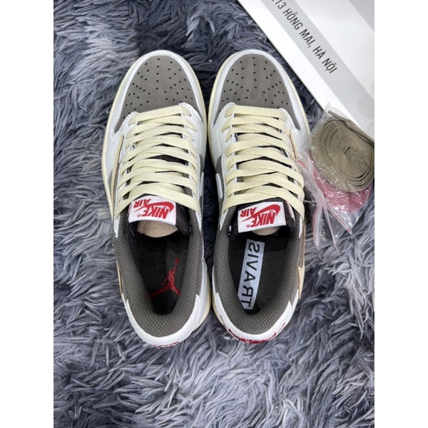 Giầy Thể Thao Jordan 1 low Travis Scott Mocha Da Phấn Best