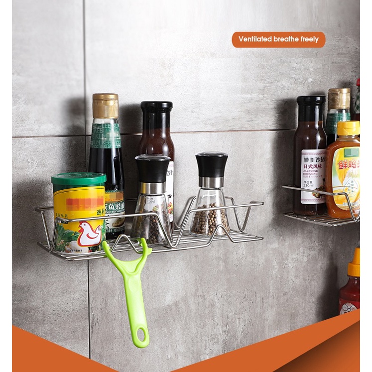 Kệ Để Gia Vị Nhà Bếp Inox 304 Dán Tường Gạch Men Siêu Chắc - OENON - KT40cm