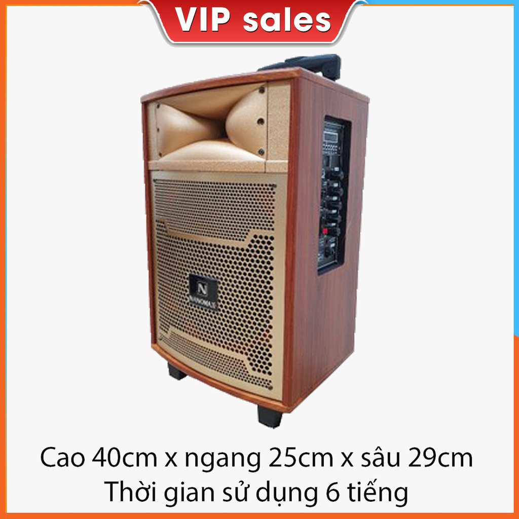 Loa Kéo Karaoke Công Suất 100W Nanomax SK-8b Tặng Kèm 1 Micro Không Dây Kết Nối Bluetooth