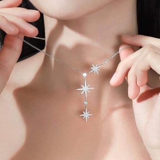 Dây chuyền bạc ta Dây Tam Sao lấp lánh