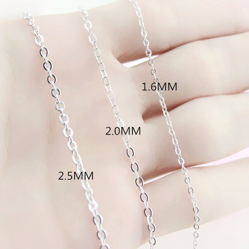 Dây chuyền bạc trơn, vòng cổ bạc trơn không có mặt cho trẻ em bạc ta nguyên chất 999