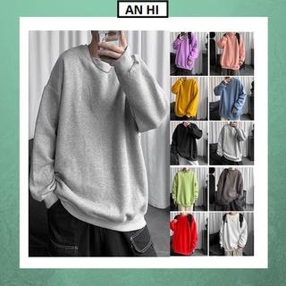 Áo thun nam tay dài 💚𝐅𝐑𝐄𝐄𝐒𝐇𝐈𝐏💚Sweater  nam  nữ freesize form rộng unisex xanh đen mềm mịn, thoáng mát, co giãn tốt.