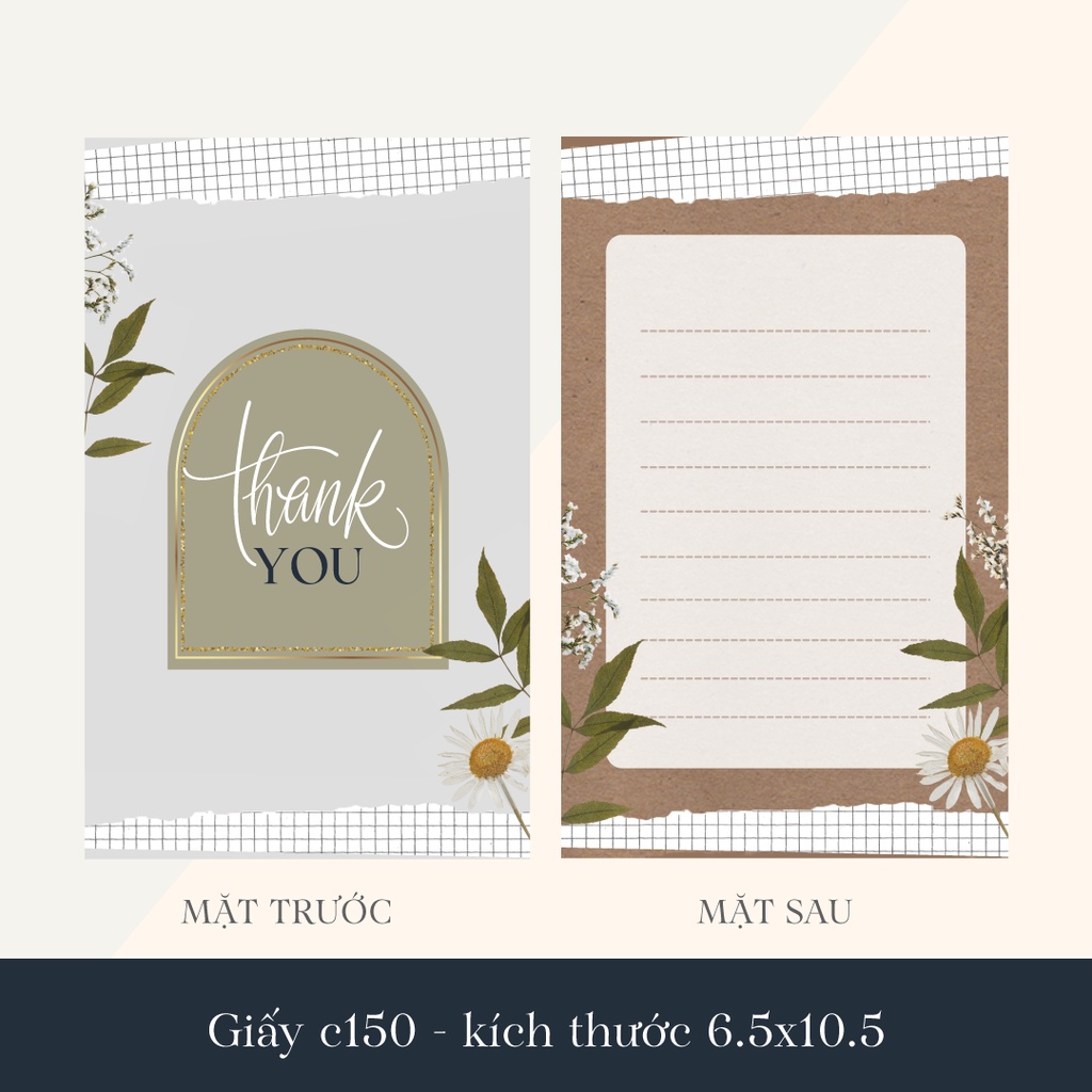 Bộ giấy viết thư kèm bì thư, phong bì vintage kích thước 13x11cm, dùng đựng trang sức, nailbox, thiệp cảm ơn..