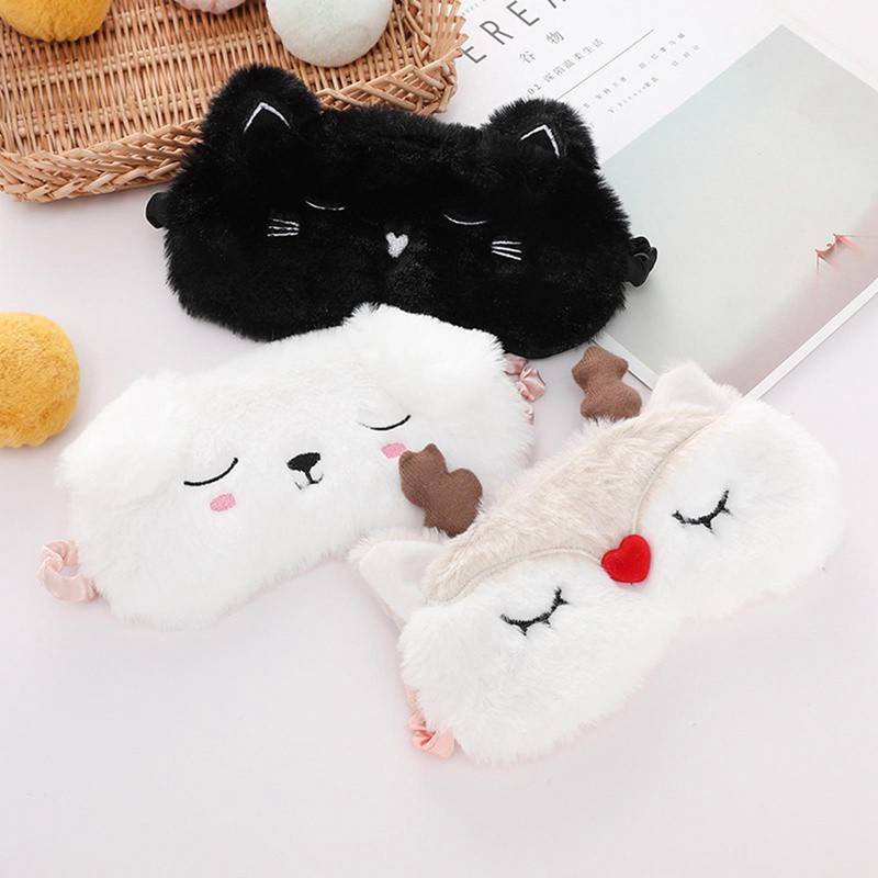 Miếng bịt mắt ngủ bằng lông nhung hình nai