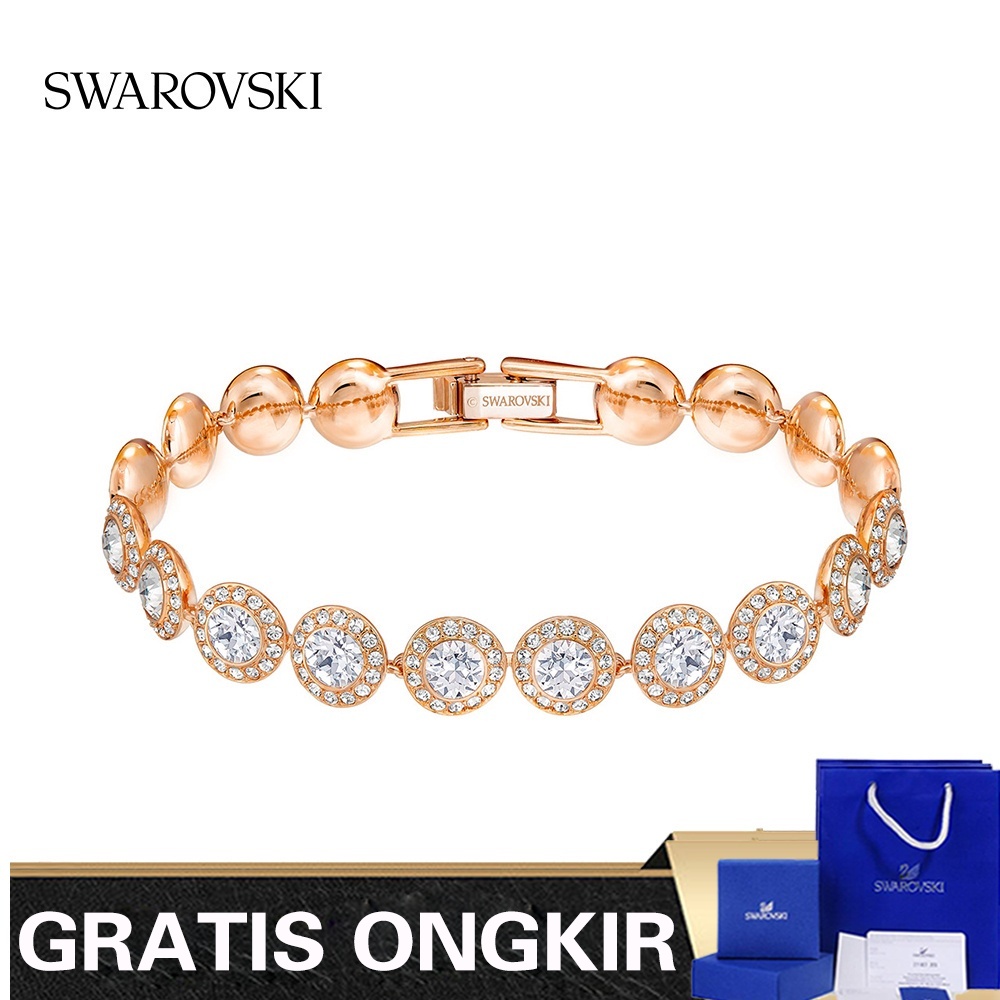 Vòng Tay Swarovski Thiết Kế Mặt Hình Thiên Thần Đính Đá Lấp Lánh Thời Trang Sang Trọng