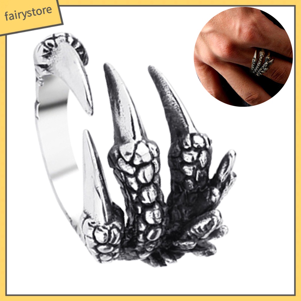 Nhẫn Thép Titan Hình Móng Vuốt Rồng Thiết Kế Ấn Tượng
