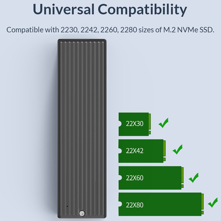 Box M.2 PCIe NVMe USB3.1 type-C tản nhiệt nhôm cao cấp Orico M2PV-C3