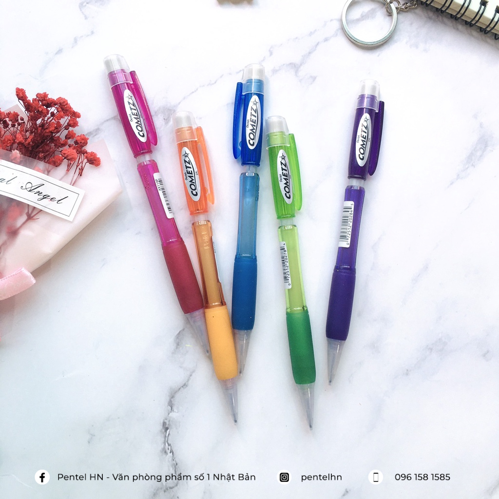 𝐁𝐮́𝐭 𝐂𝐡𝐢̀ 𝐁𝐚̂́𝐦 𝐓𝐨̂ 𝐓𝐫𝐚̆́𝐜 𝐍𝐠𝐡𝐢𝐞̣̂𝐦 Pentel Cometz AX119 Lõi To 0.9 mm - 2B Dùng Thi Trắc Nghiệm Chuẩn Nhật Bản