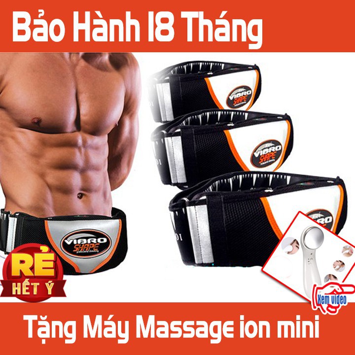 Đai Rung Nóng Masage Giảm Tan Mỡ Bụng Trị Liệu Đau Mỏi Vai Gáy VIBROSHAPE [BH: 18 THÁNG]