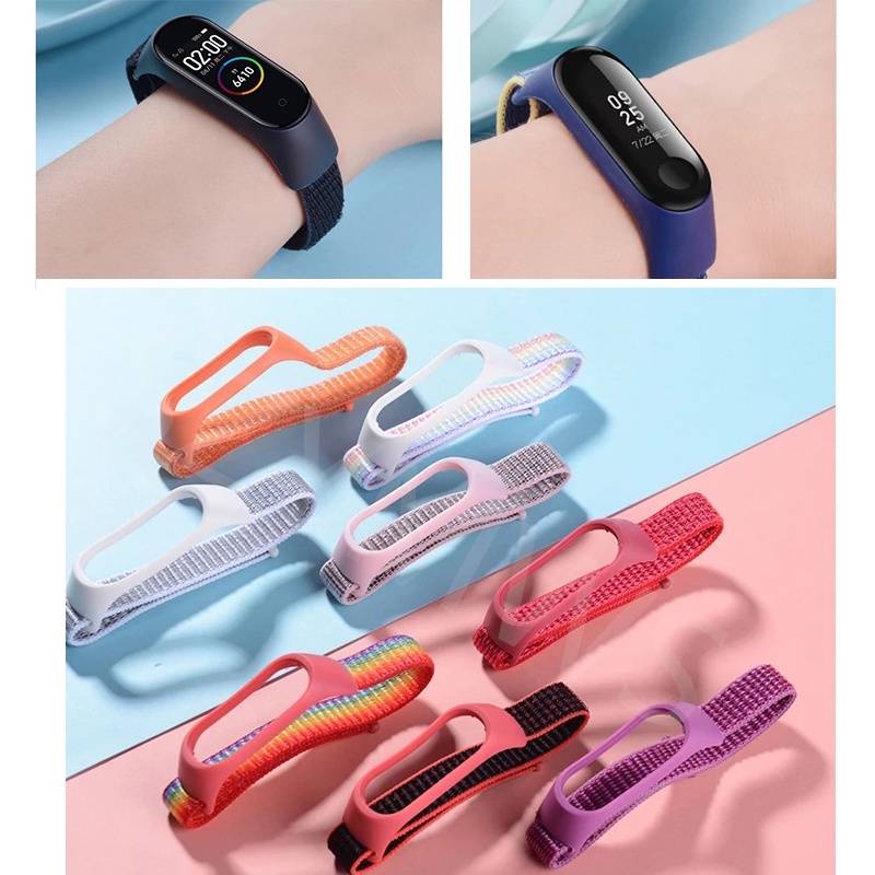 Dây Đeo Thay Thế Bằng Nilon Thoáng Khí Nhiều Màu Sắc Cho Xiaomi Mi Band 6 5 4 3 Xiaomi Mi Band3 Mi Band4 or Mi Band5 / Mi Band6