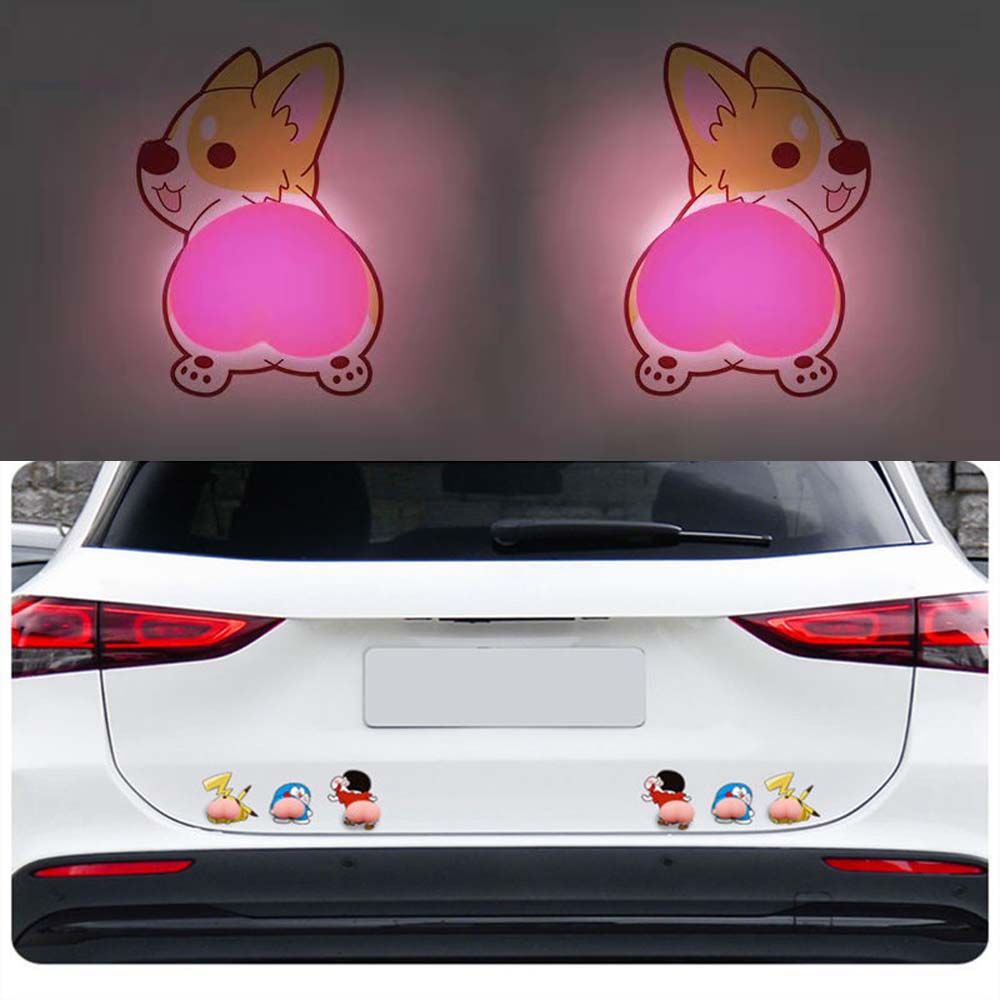 Miếng dán trang trí xe hơi họa tiết 3D phản quang dễ thương bằng silica gel chống va chạm