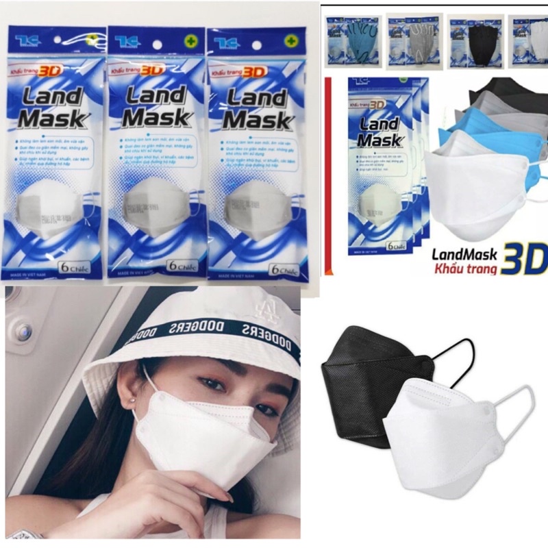 KHẨU TRANG 3D LAND MASK CHÍNH HÃNG ( bịch 6 cái ) | BigBuy360 - bigbuy360.vn