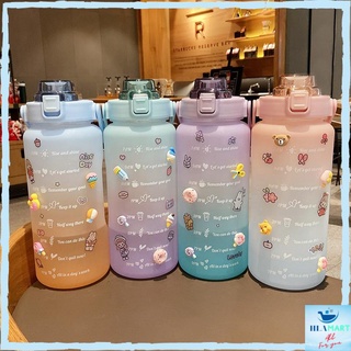 [C.Mart] Bình Nước Chia Giờ Nhắc Uống Nước 2 Lít- Bình Nước Siêu Dễ Thương, Tiện Dụng
