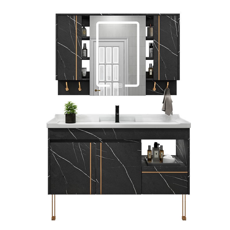 Bảng đá thông minh sang trọng nhẹ nhàng gỗ rắn phòng tắm tủ nhà vệ sinh bồn rửa mặt kết hợp | BigBuy360 - bigbuy360.vn