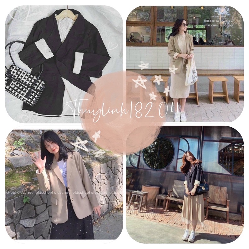 Áo Blazer nữ dài tay túi trơn 2 lớp phong cách Hàn Quốc màu đẹp