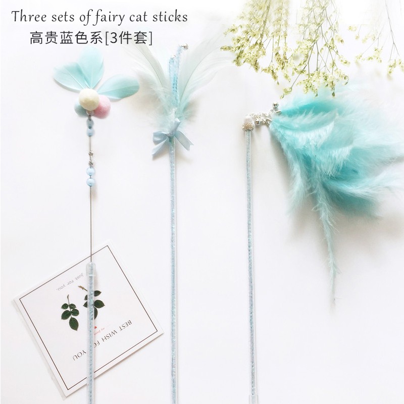 Bán trước☎✶ - Bản gốc Sản phẩm mới Fairy Suit ba mảnh DIY Feather Bell Pan Cat Toy