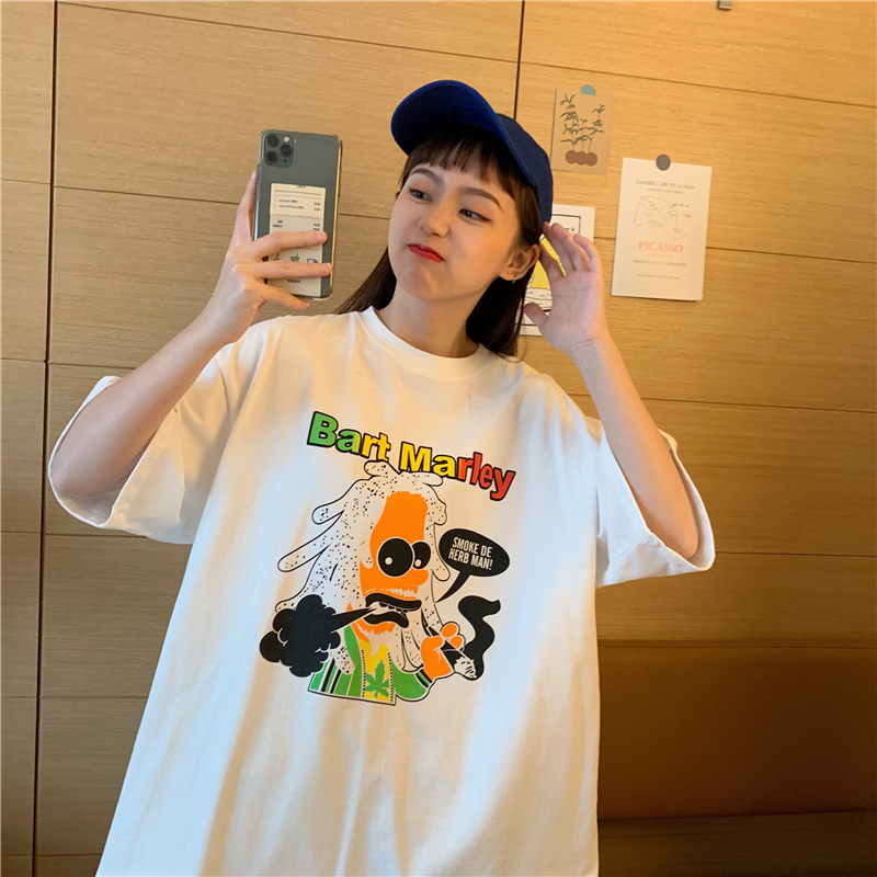 NRVP Áo thun dáng rộng tay ngắn thời trang năm 2021 cho nữ