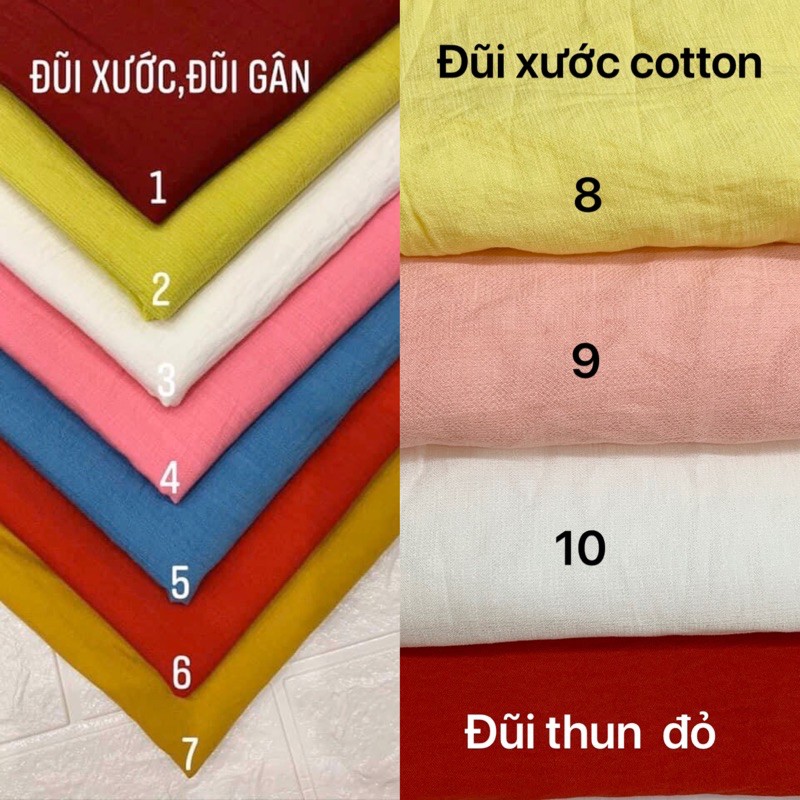 [Hàng mới về] Vải đũi gân, đũi xước cotton mềm mát may không cần lót