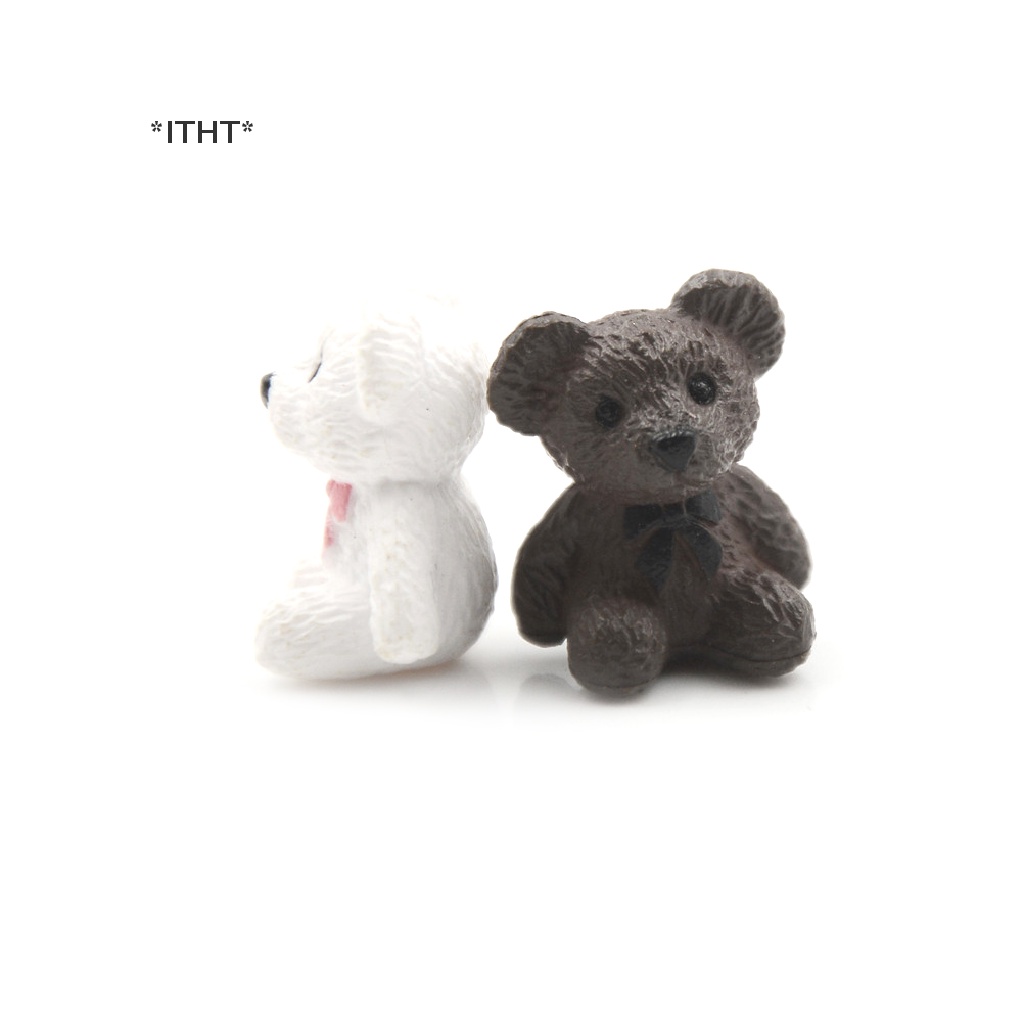 Set 4 tượng hình chú gấu mini dành cho trang trí sân vườn