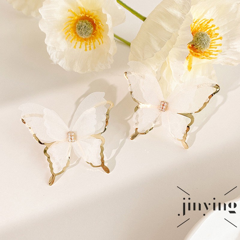 GETNOIVAS Bông tai nữ mặt hình bướm thời trang