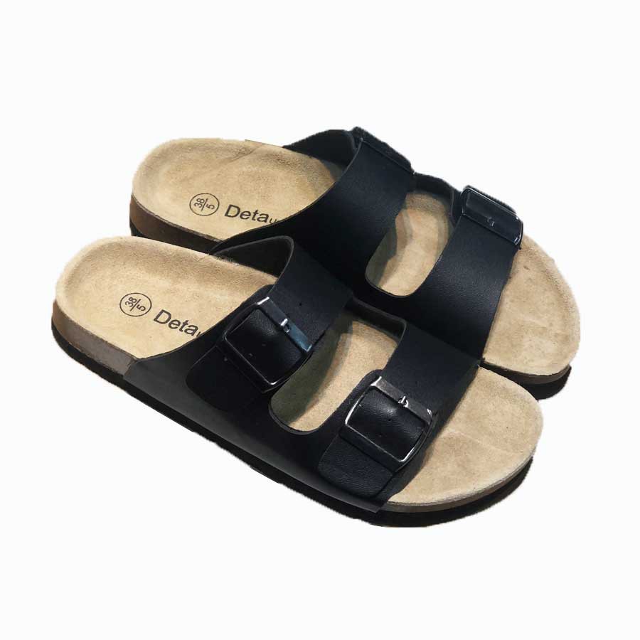 Dép quai ngang Birken đế trấu nam nữ unisex hai khóa DETAUNISEX - DETA21