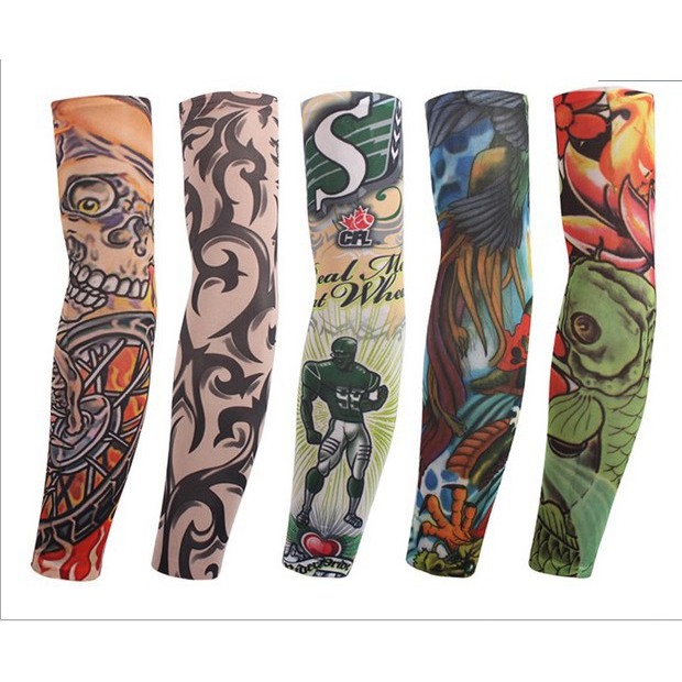 Găng tay hình xăm + khăn phượt đa năng đầu nâu