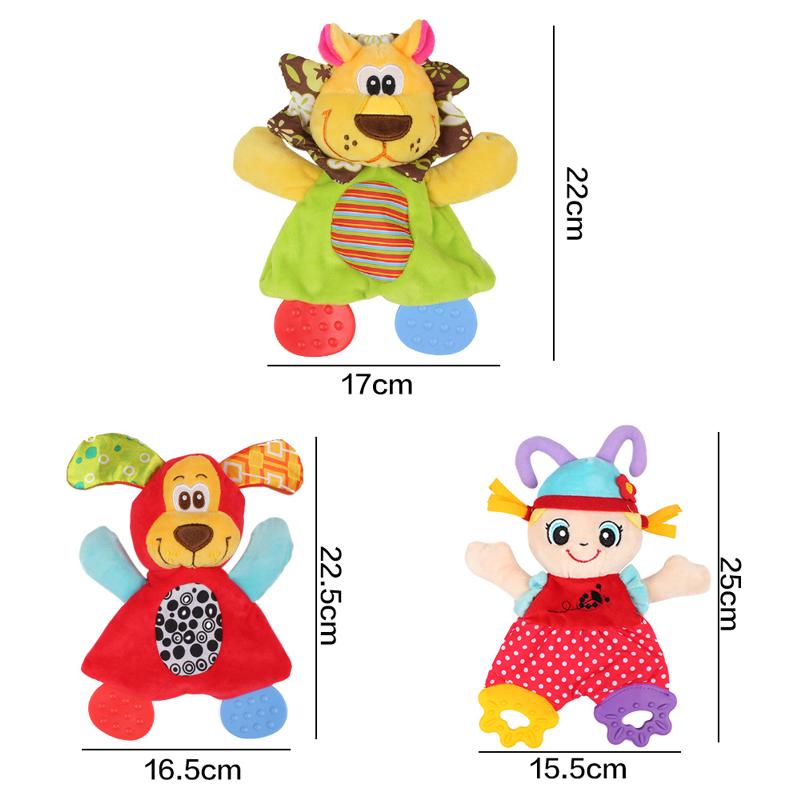 Animal Cartoon Handmade Bells Plush Baby Rattles For Babies Playmate Doll Teething Kids Toys