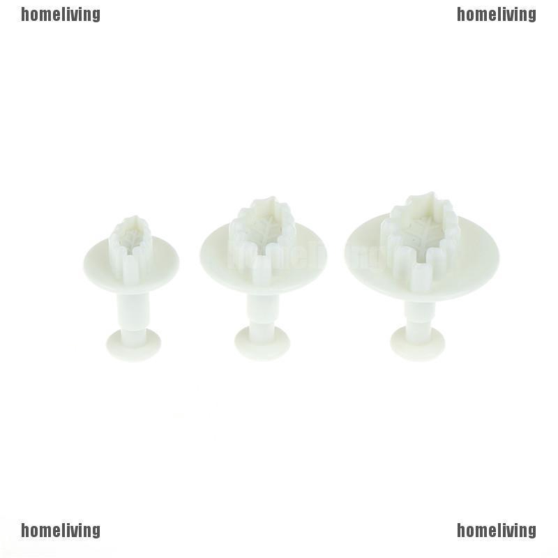 Set 3 Khuôn Nhấn Bánh Hình Chiếc Lá