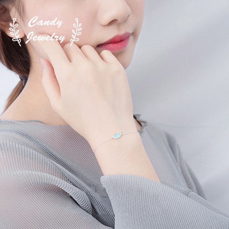 MANYUE Vòng Tay Hình Cá Heo Dễ Thương Cho Nữ