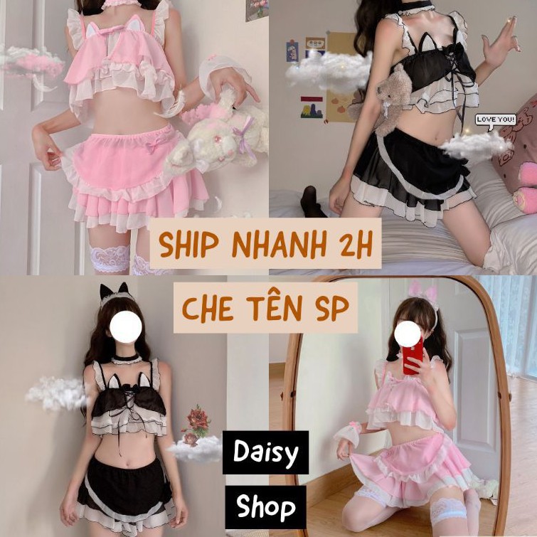 Cosplay mèo xinh neko chan sexy - bộ đồ ngủ hóa trang hello kitty phong cách anime
