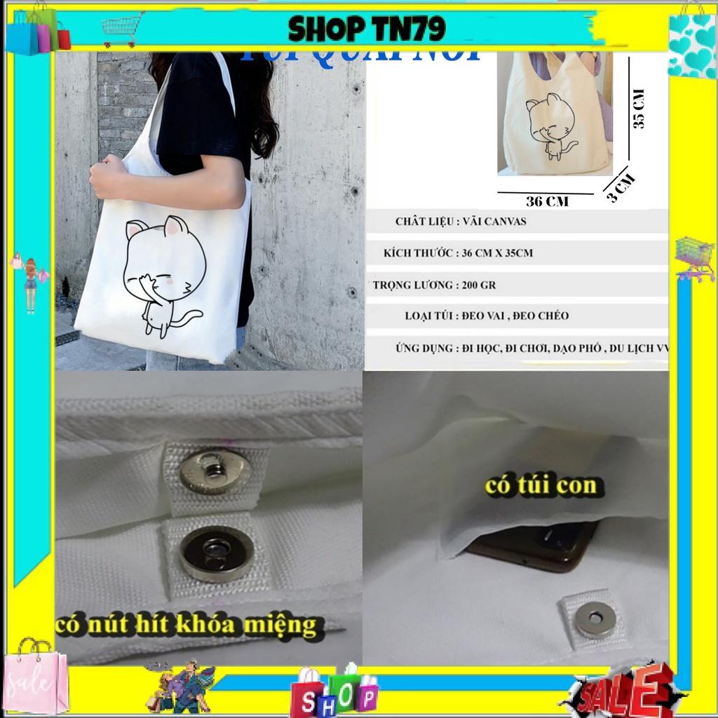 [Tặng sticker cài] TÚI TOTE CANVAS CÓ KHÓA MIỆNG , TÚI CON , PHONG CÁCH HÀN QUỐC THÍCH HỢP ĐI HỌC , ĐI CHƠI