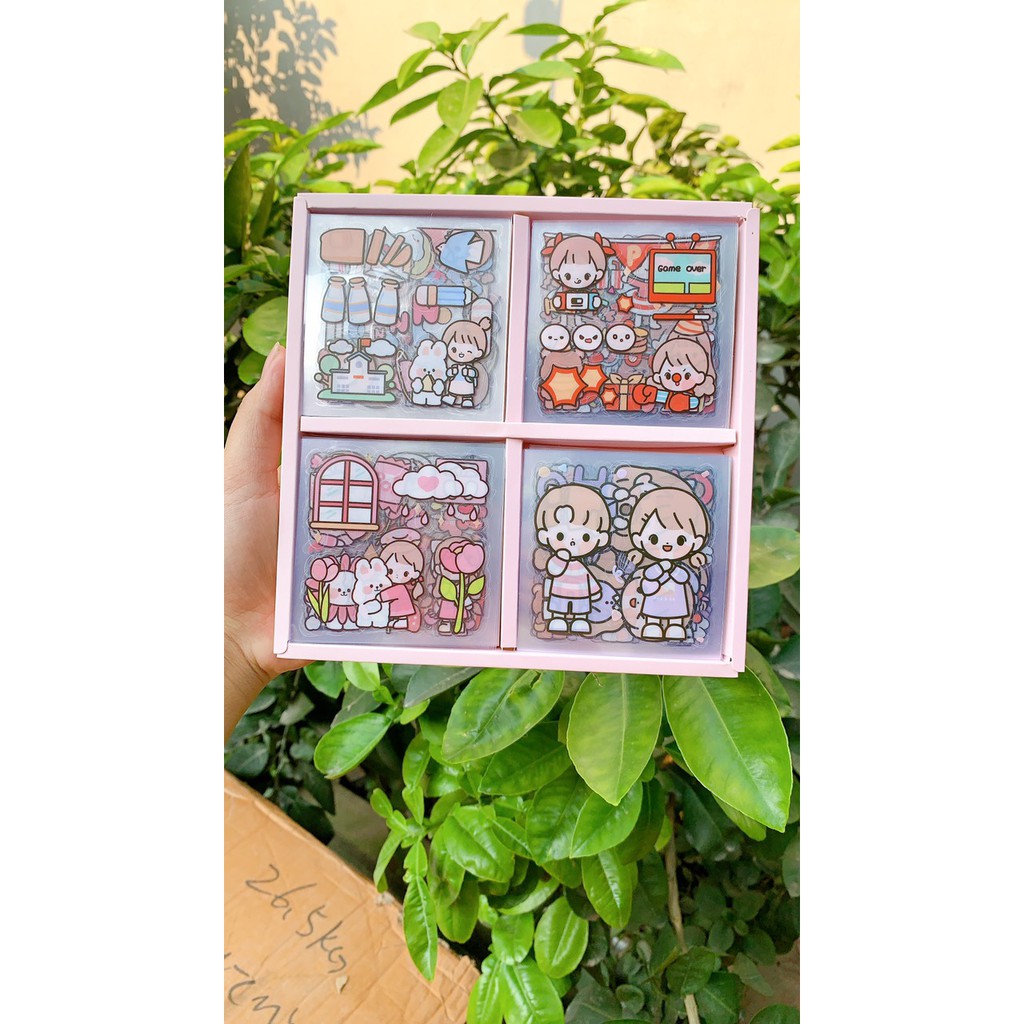 💥💥BỘ 1000 STICKER HÃNG TELADO CÔ GÁI VÀ BÉ THỎ CHO BÉ YÊU  🐰🐰🐰