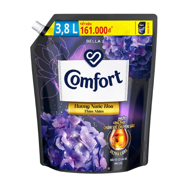 Nươc xả vải Comfort 3.8l hương nước hoa thiên nhiên túi