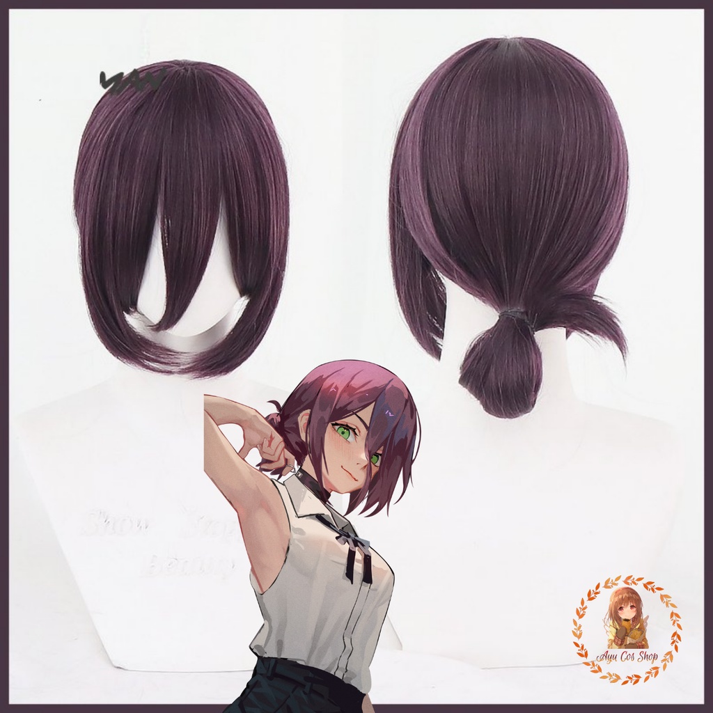 Wig/tóc giả cosplay Reze Chainsaw Man màu tím than