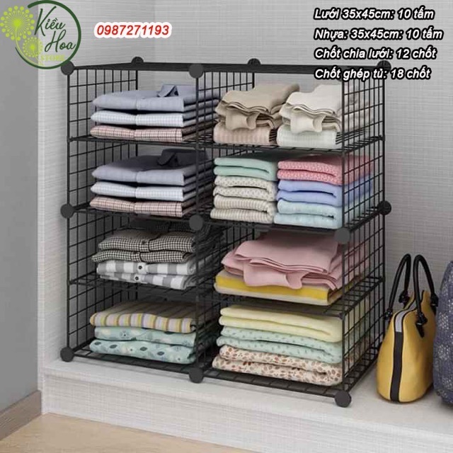 🍃 KỆ LƯỚI SẮT / THÉP TĨNH ĐIỆN LẮP GHÉP ĐA NĂNG, TỦ TAB ĐẦU GIƯỜNG MINI SIÊU ĐẸP