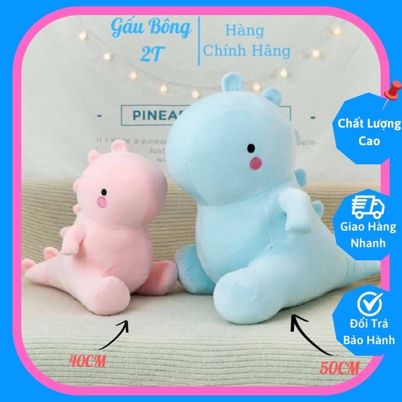 Gấu Bông Gối Ôm Gấu Bông Cute Khủng Long Má Hồng Dễ Thương Vải Nhung Mềm Mịn Lót Bông Gòn Cao Cấp
