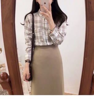 Chân váy dài 2 màu dáng basic