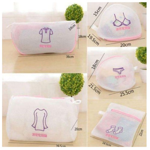 BỘ GỒM 5 TÚI GIẶT QUẦN ÁO CÁC KÍCH THƯỚC CAO CÁP