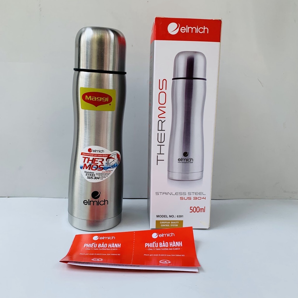 Bình giữ nhiệt elmich EL-6391 dung tích 500ml, inox 304-hàng km magi