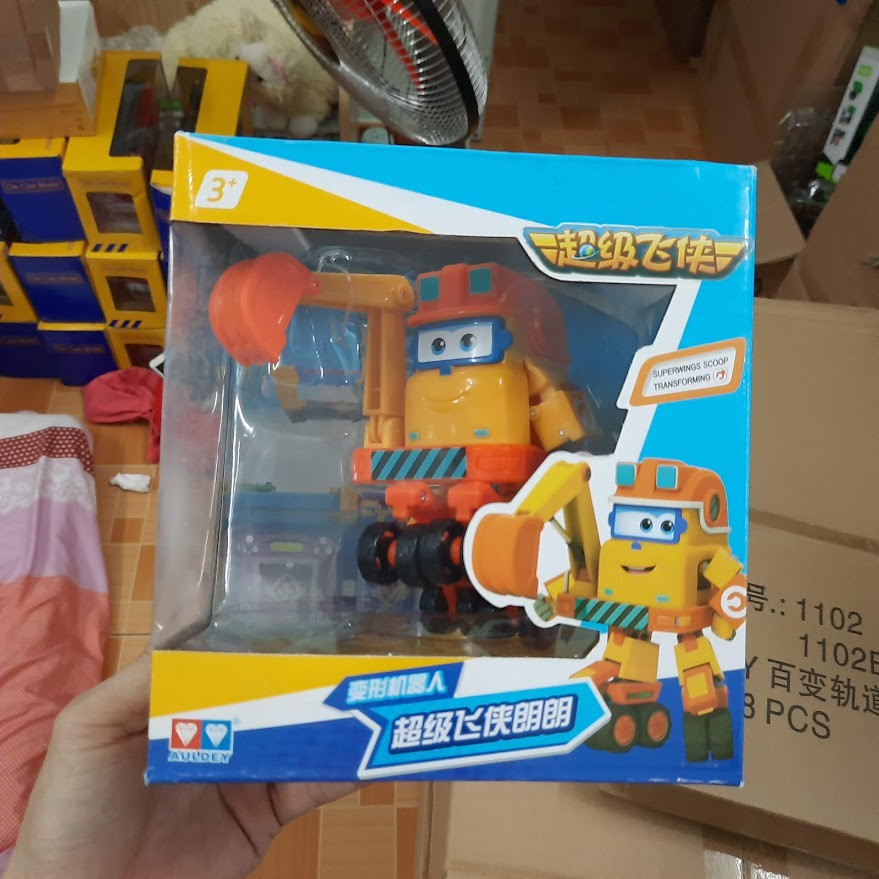 Đồ chơi mô hình đội bay siêu đẳng super wings máy bay Scoop cỡ lớn bằng nhựa cao cấp hãng Auldey