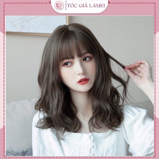 Tóc giả nguyên đầu xoăn sóng ngắn tặng lưới đội tóc