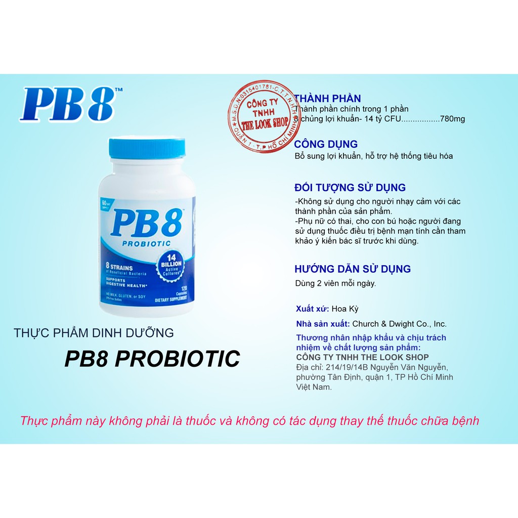 USA-Viên lợi khuẩn Probiotic PB 8 Nutrition Now 120 viên