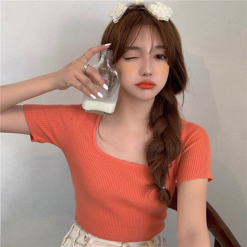 Áo thun ngắn 8 màu sắc gợi cảm dành cho nữ