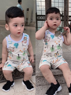 Combo 5 bộ sợi tre ba lỗ cho bé