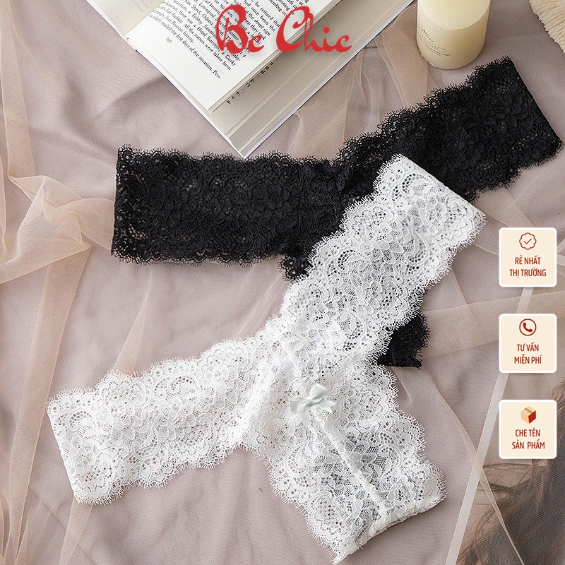 Quần Lọt Khe Nữ , Quần Lót Lọt Khe Sexy Ren Lọt Khe cao cấp cạp chữ T sexy gợi cảm mã Q411 BC_CHIC LINGERIE