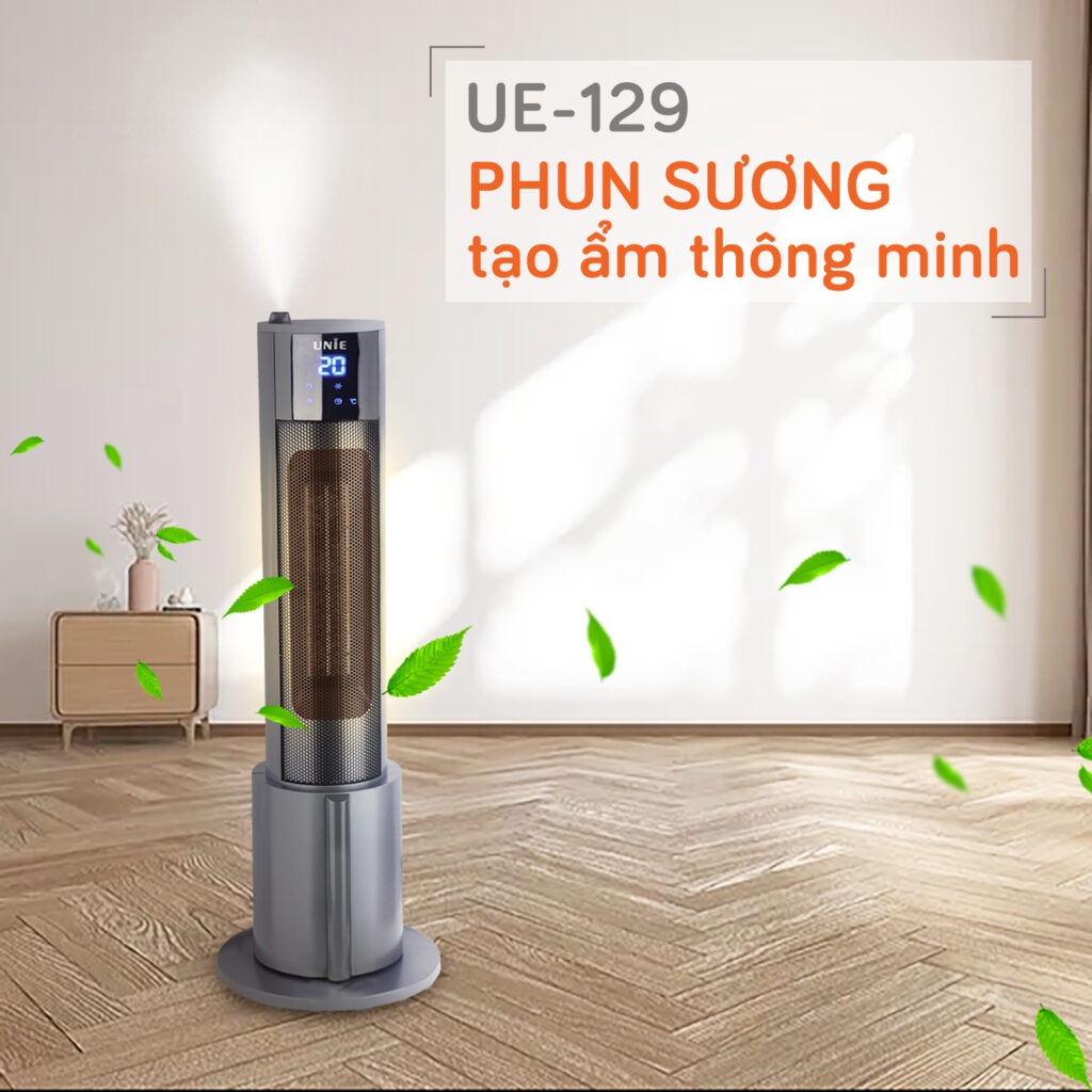 Máy sưởi gốm UNIE UE-129 công suất 2200W - Hàng chính hãng Bảo Hành 12 Tháng