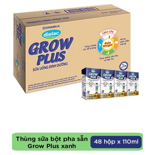 THÙNG 48 HỘP SỮA BỘT PHA SẴN DIELAC GROW PLUS (XANH) 110ML