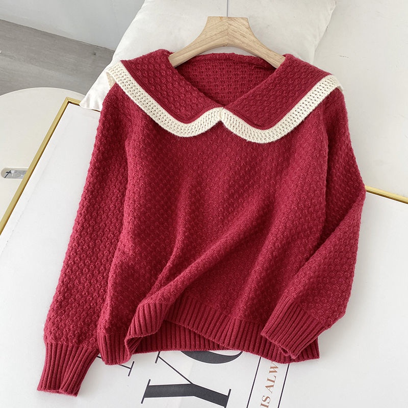 Áo kiểu RENJIANVSHENG 205263 dài tay cổ búp bê xinh xắn dành cho nữ